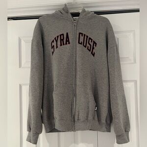 Russell Athletic Gray Syracuse University Zip-Up Hoodie